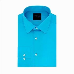 Madison, large slim fit, Aqua blue, wrinkle-free.